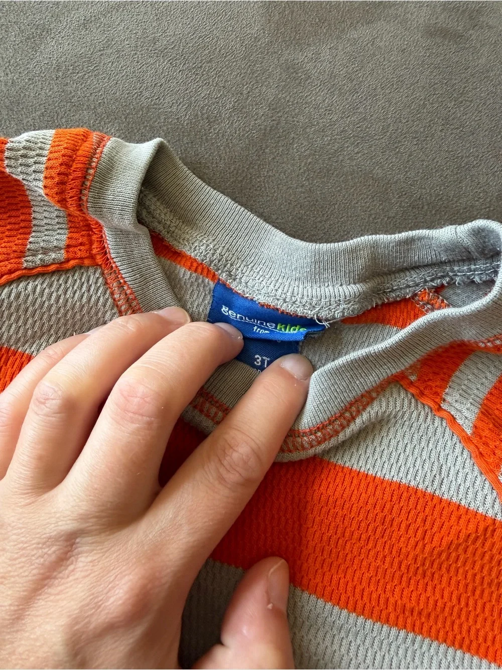 OshKosh B'gosh Orange and Cream Striped Kids Long-Sleeve Top
